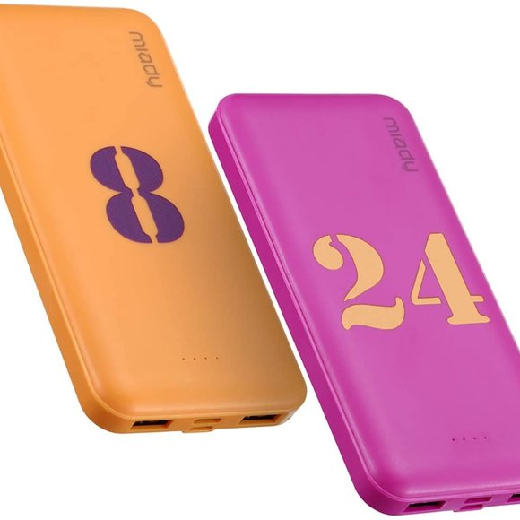 2-Pack Miady 10000mAh Dual USB Portable Charger, Fast Charging Power Bank